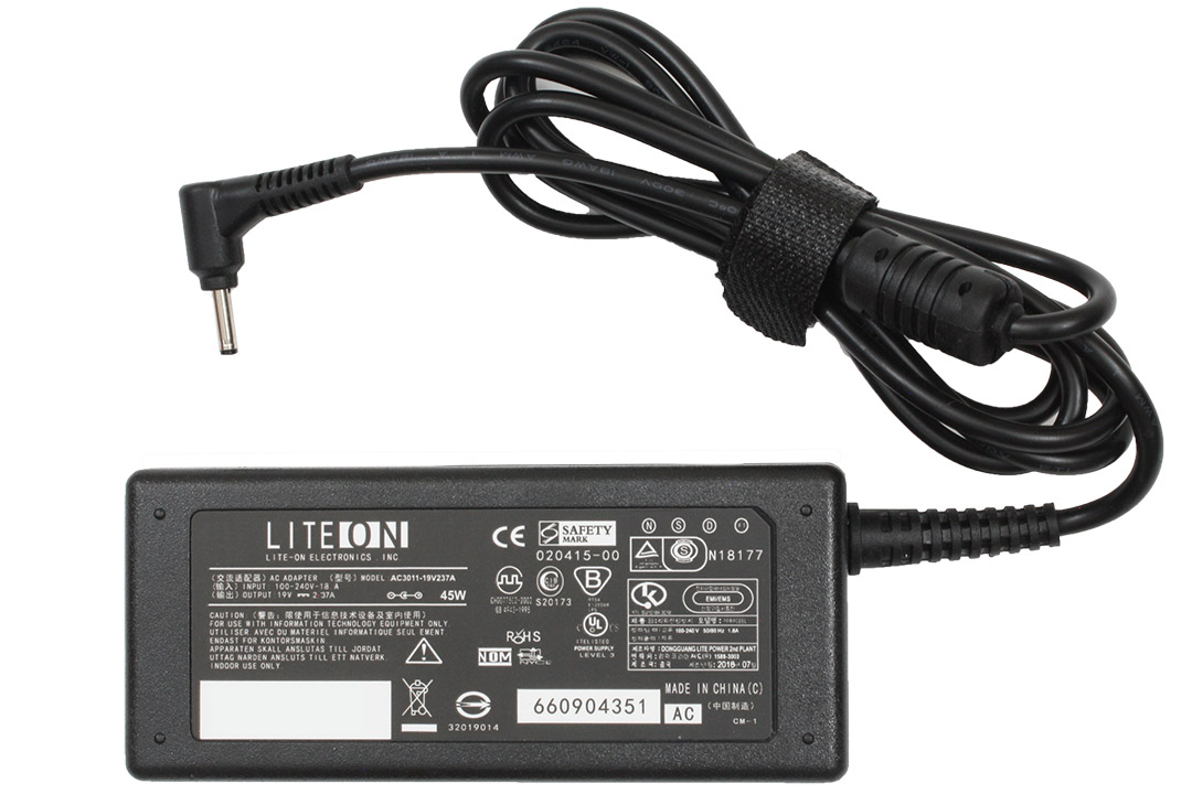 Cargador compatible con Acer 19V 2.37A 45W Punta: Acer Delgada 3.0*1.1mm